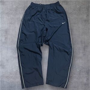 Nike Men's Dark Blue Joggers with White Accents